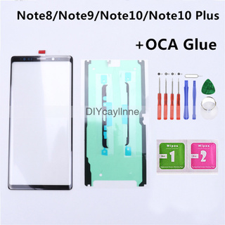 Ốp điện thoại mặt kính với keo dán thay thế cho samsung galaxy note 8 / note 9 / note 10 / note 10 plus