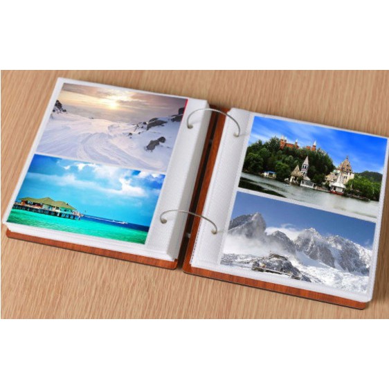 Album đựng ảnh 9x13 đựng được 120 ảnh bìa gỗ 3D