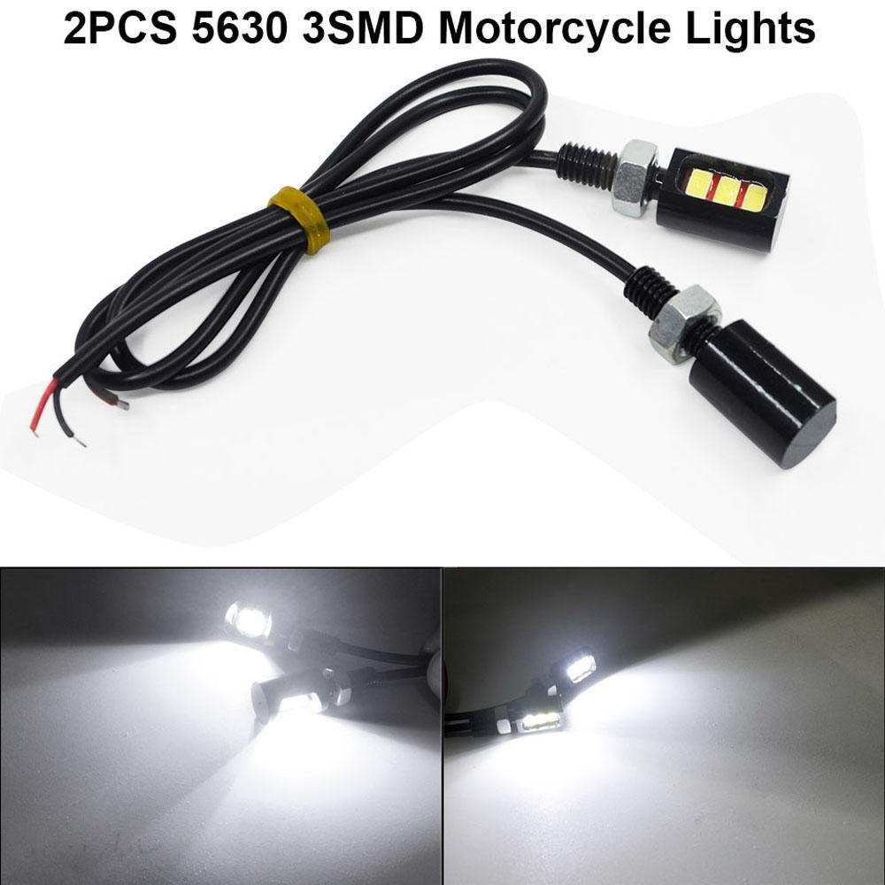 1 Cặp Bóng Đèn 5630 3SMD Ánh Sáng Trắng Siêu Sáng Gắn Đuôi Xe Hơi / Xe Máy