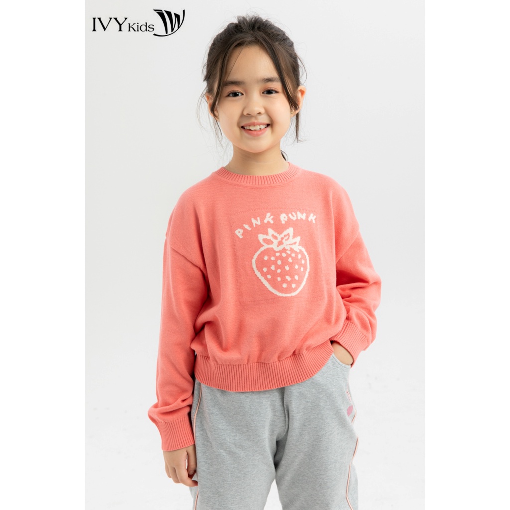 Mã WABR99 giảm 10% đơn 99K Áo len bé gái Pink Punk IVY moda MS 58G0782