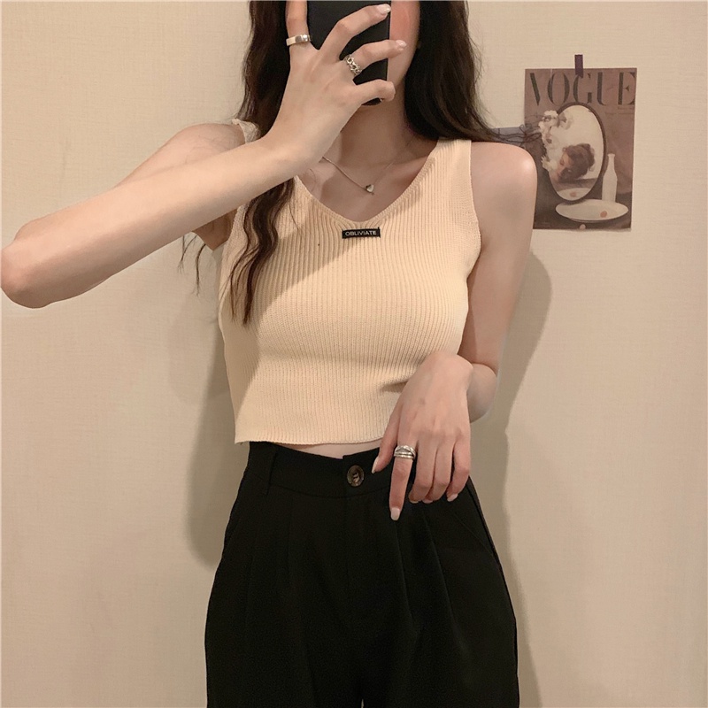 Áo Hai Dây Dệt Kim Cổ Chữ v Phong Cách Âu Mỹ Thời Trang Mùa Hè Cho Nữ