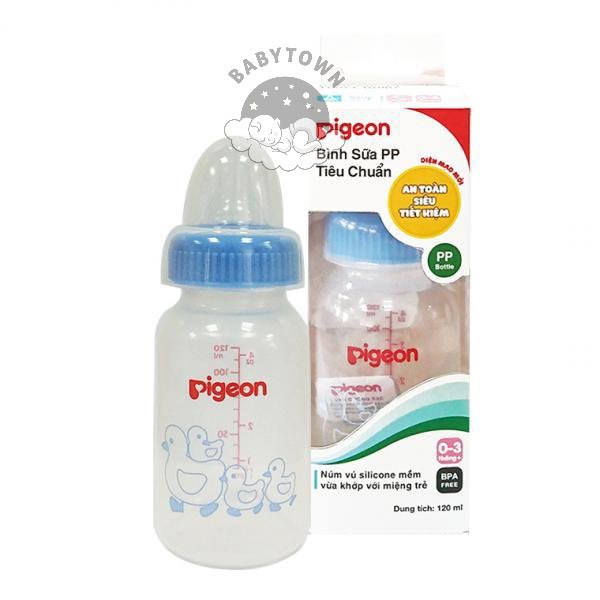 [CHÍNH HÃNG]Bình Sữa Pigeon PP Tiêu Chuẩn Hình Vịt 120ml/ Hình voi 240ml