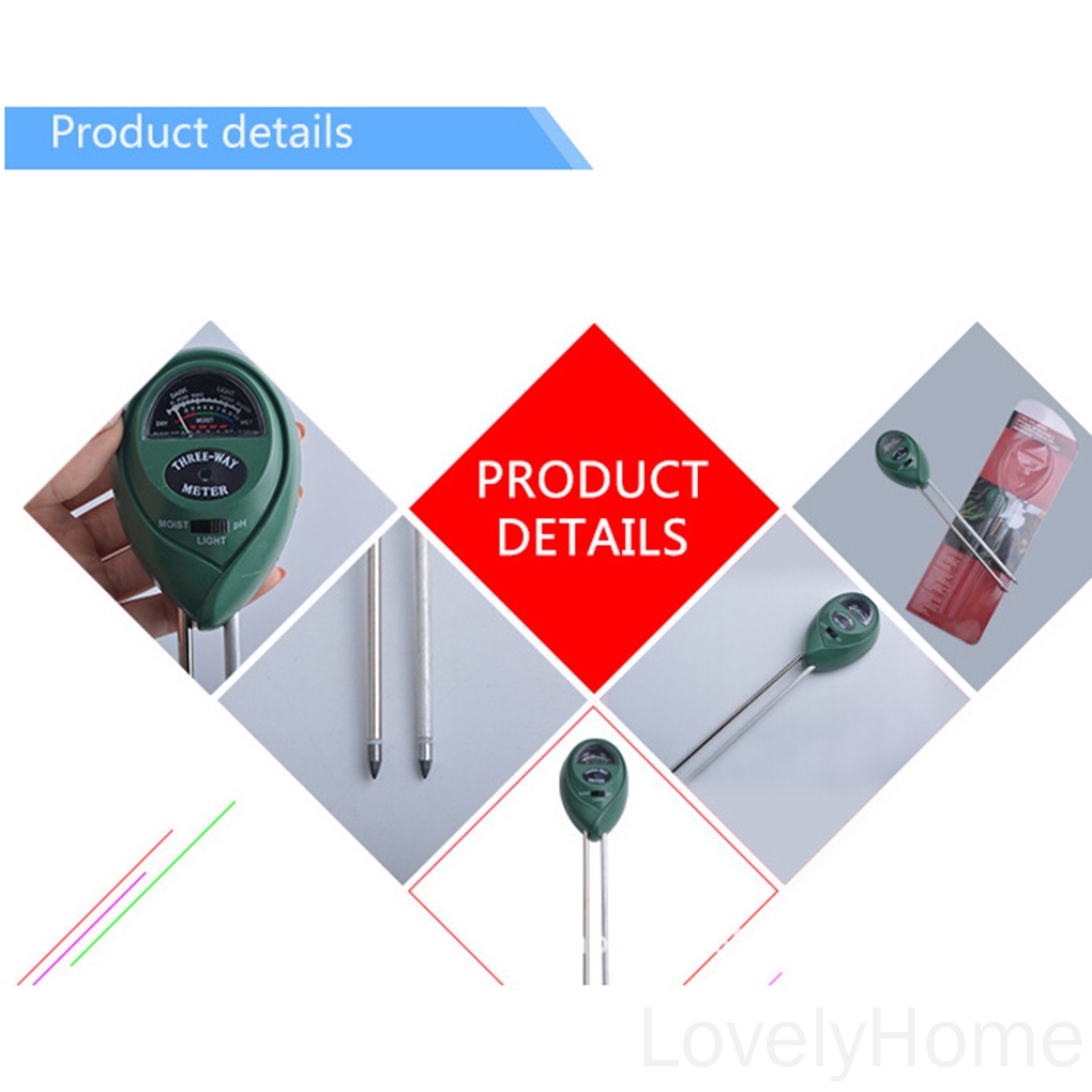 Thiết Bị Đo Độ Ẩm / Độ Ph Của Đất 3 Trong 1 Đa Năng