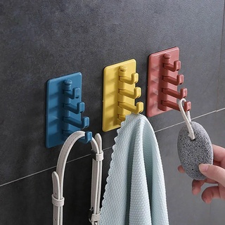 Combo 5 Móc Nhựa Dán Tường Treo Đồ cây thông 4 nhánh - giao màu ngẫu nhiên