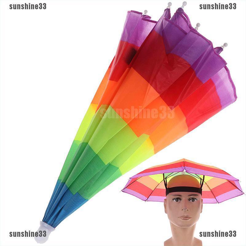 【COD•suns】1PC Foldable Fishing Umbrella Hat Cap Headwear Umbrella Anti-Sun Hat