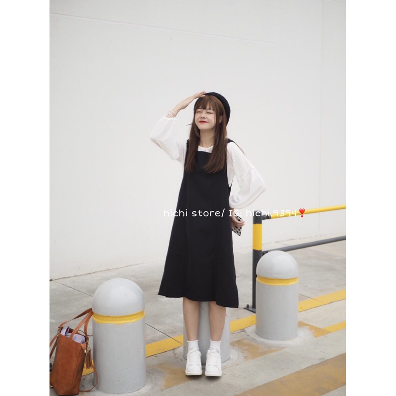 (SẴN + ẢNH THẬT) SÉT VÁY YẾM DÀI ULZZANG PHONG CÁCH HÀN QUỐC 2 MÀU ĐEN VÀ NÂU TÂY | BigBuy360 - bigbuy360.vn