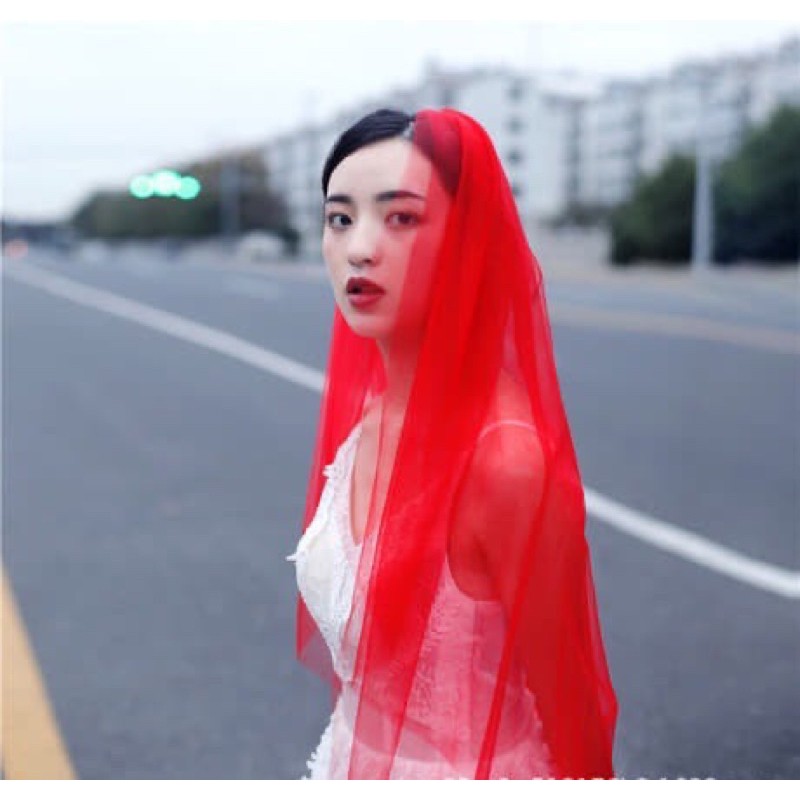 Khăn voan kèm lược, lúp cài tóc cô dâu – Linh Chi