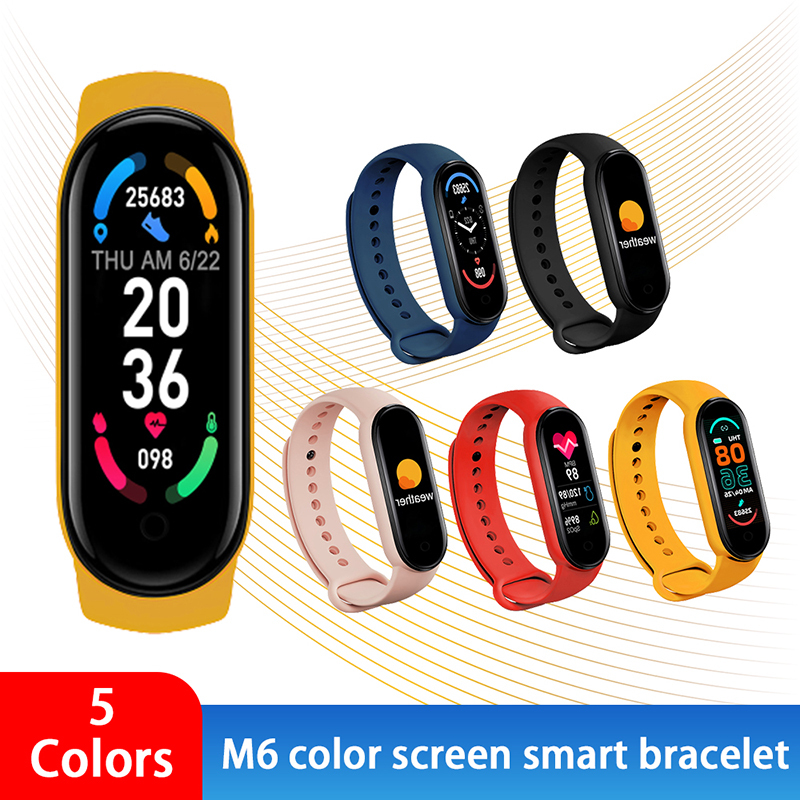 [COD] M6 Smart Bracelet Watch Fitness Tracker Heart Rate Blood Pressure Monitor Color Screen Smart Bracelet For Mobile Phone TTS