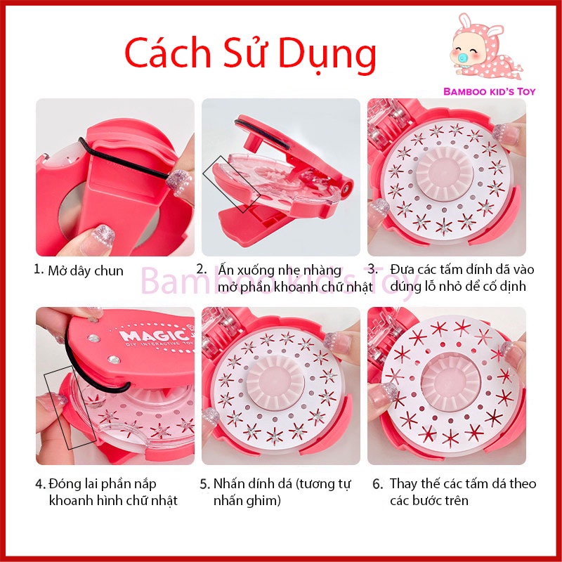 Máy bấm đá đính đá trang trí tóc, Phụ kiện tóc trang điểm đính đá tóc cho bé