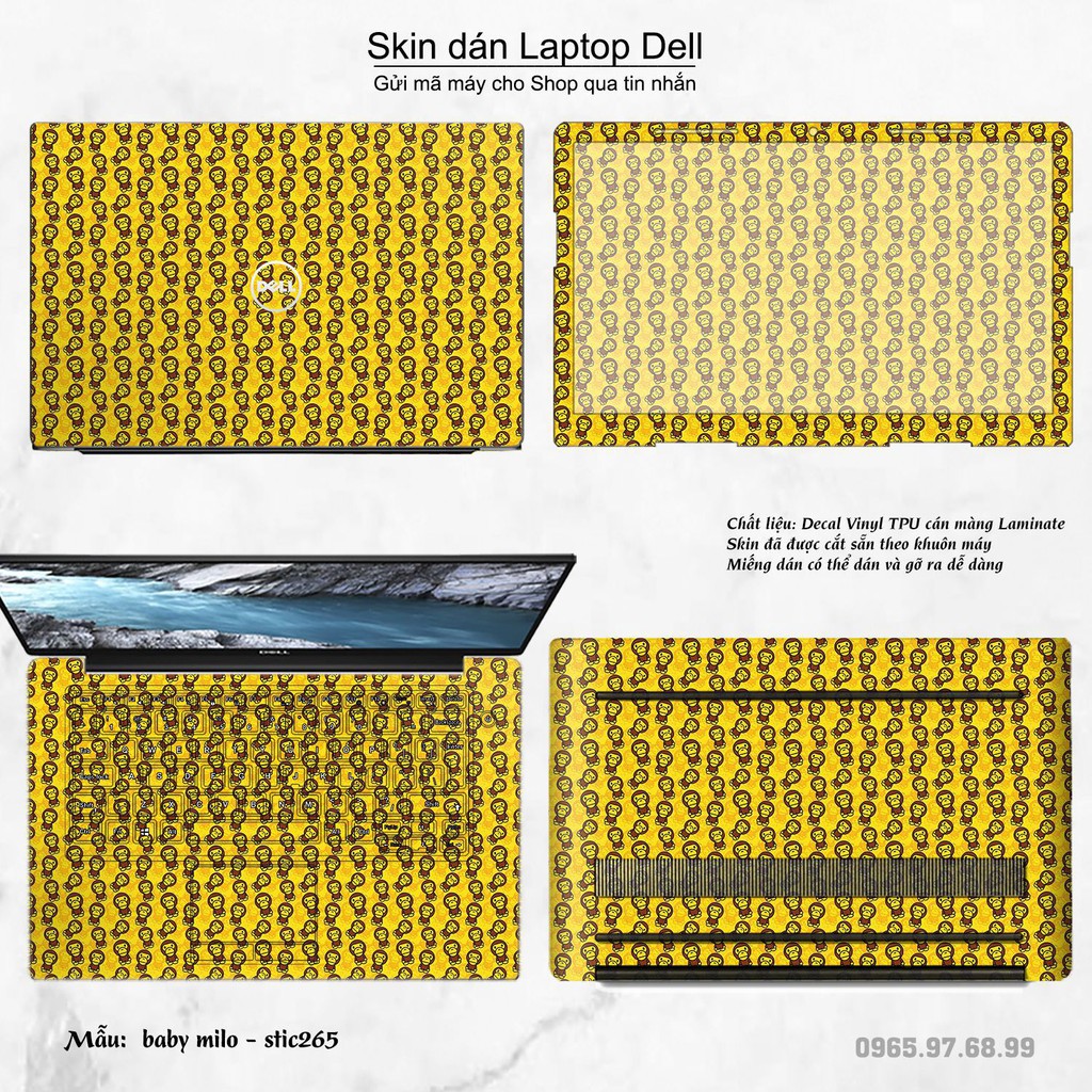 Skin dán Laptop Dell in hình baby milo - stic257 (inbox mã máy cho Shop)
