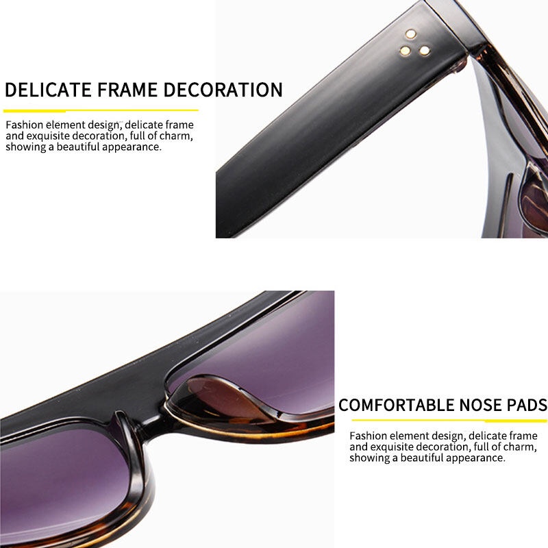 Kính Mát PTQ Tròng Màu Gradient Họa Tiết Da Báo Thời Trang Cho Nữ