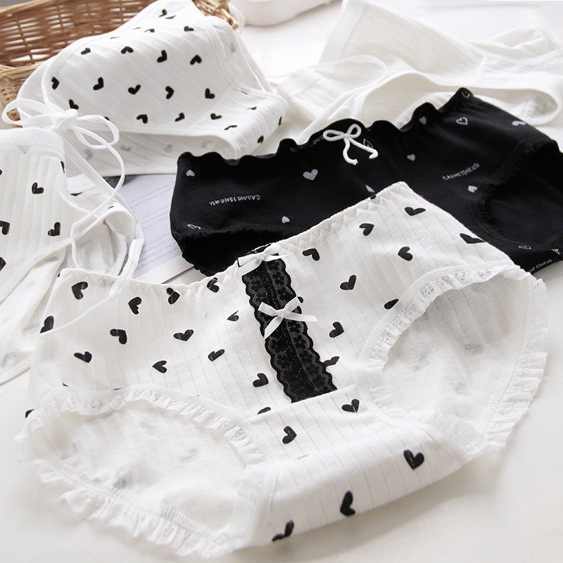 Quần Lót Nữ ❤️FREESHIP❤️ Quần Lót Nữ cotton họa tiết trái tim mã A289