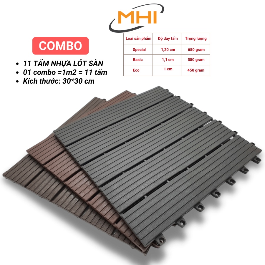 Vỉ nhựa lót sàn MHI - SPECIAL - Vật liệu lát sàn ban công, bể bơi, sân vườn, sân thượng, quán cafe...