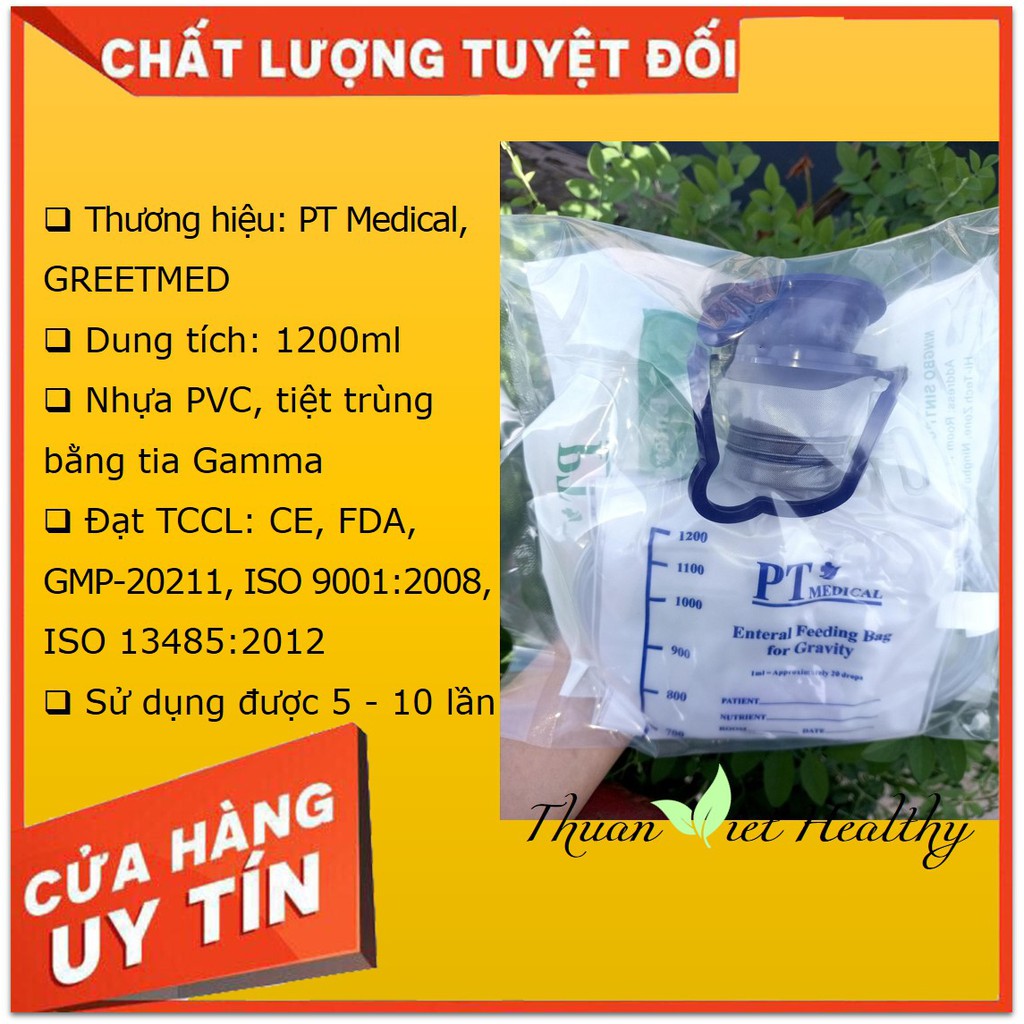 Túi truyền súc ruột Enema 1200ml; túi truyền cafe thải độc đại tràng; túi thụt tháo đại tràng