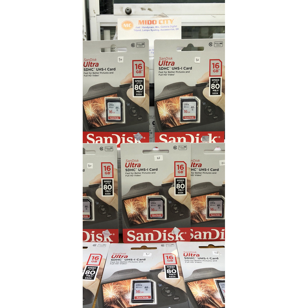 SANDISK Thẻ Nhớ Puas Sd 16gb Ultra 80mbs