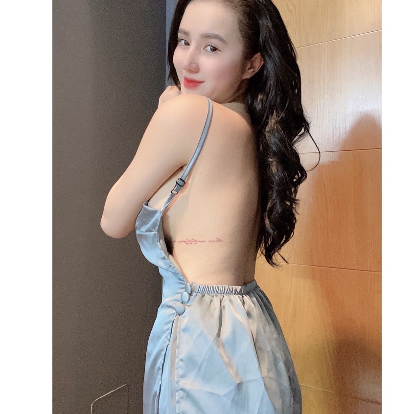 Đồ ngủ sexy / Set bộ 2 dây áo form dài có mút ngực, chất liệu SATIN cao cấp loại 1, mềm mịn mát, freesize dưới 65kg Sexy | BigBuy360 - bigbuy360.vn