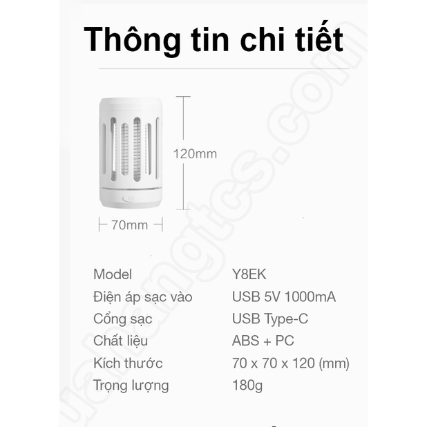 Đèn bẫy muỗi cầm tay đa năng QiaoQingting Y8EK