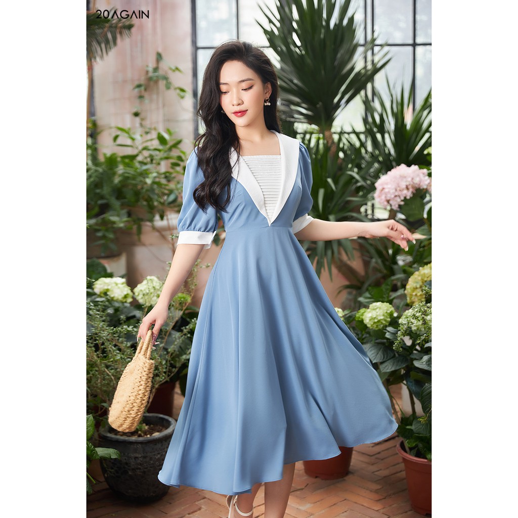 Đầm xòe xếp ly phối ngực 20Again DEA0999 | BigBuy360 - bigbuy360.vn