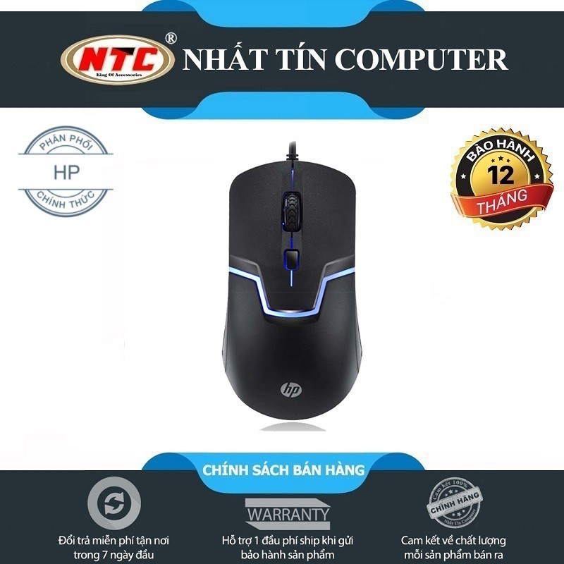 Chuột game HP M100 led nhiều màu rất đầm tay (Đen)