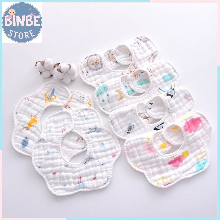 Yếm Tròn Xô 8 Lớp, Yếm Dãi Cho Bé Siêu Thấm Hút Binbestore