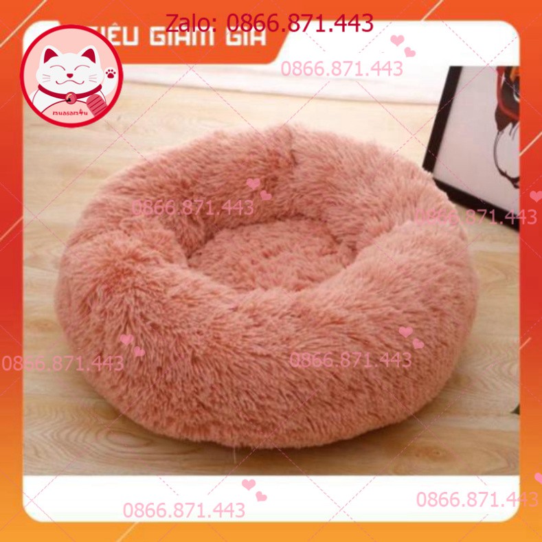 ⚡𝐅𝐑𝐄𝐄𝐒𝐇𝐈𝐏⚡  Nệm tròn bằng vải lông cho chó mèo - petshop số 01