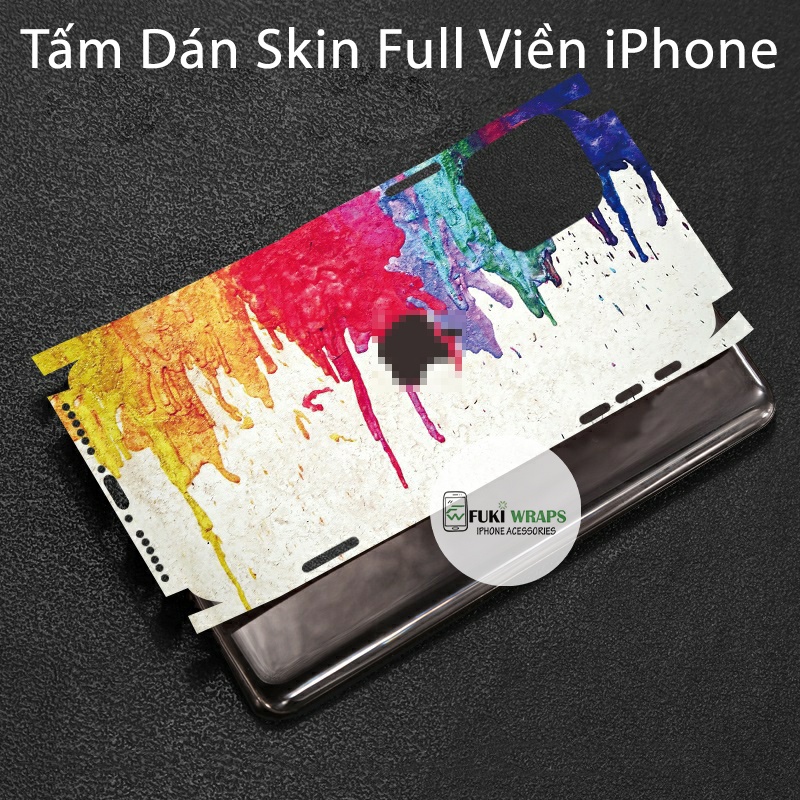 Tấm dán Skin Mặt Sau Nghệ Thuật FULL VIỀN Dành Cho 13prm , 12prm , 11prm , x ,xsm, 7p , ip11 , ip12 , ip13 - FukiShop