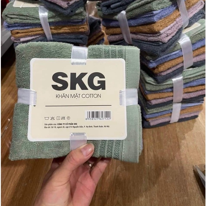 Bộ 5 Khăn Mặt Cotton SGK Size 30 x 50cm, Không Nilong, Không Hôi Nhớt Khi Sử Dụng