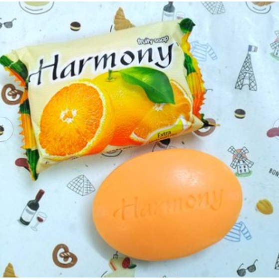 Xà bông cục Harmony Indonesia dưỡng ẩm mềm mịn hương Cam gói 75g