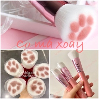 Cọ trang điểm màu hồng hình chân thú cưng siêu xinh, đánh phấn đánh nền đều được