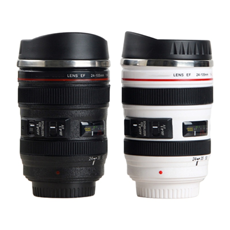 Bình Đựng Nước Cách Nhiệt Bằng Thép Không Gỉ Hình Ống Kính Máy Ảnh Sáng Tạo