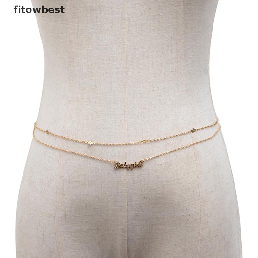 Thắt Lưng Dây Xích Hai Lớp Gắn Mặt Chữ Thời Trang Đi Biển Cho Nữ