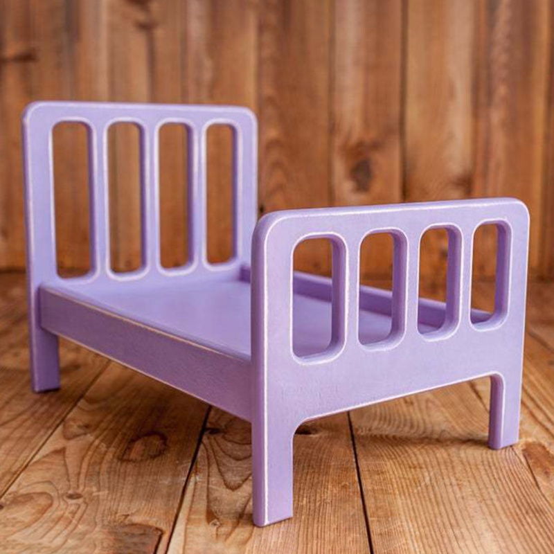 Giường Ngủ Màu Tím Dùng Làm Phụ Kiện Chụp Ảnh Cho Bé Sơ Sinh