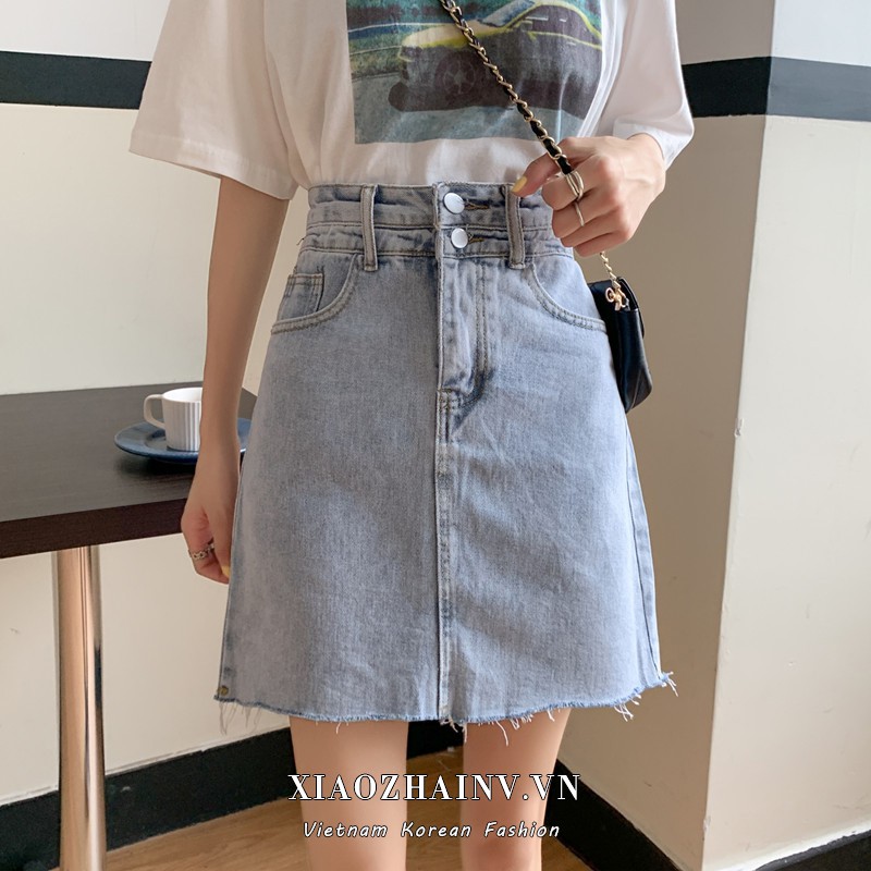 Chân Váy Jean Chữ A Lưng Cao Thời Trang Cho Nữ | BigBuy360 - bigbuy360.vn
