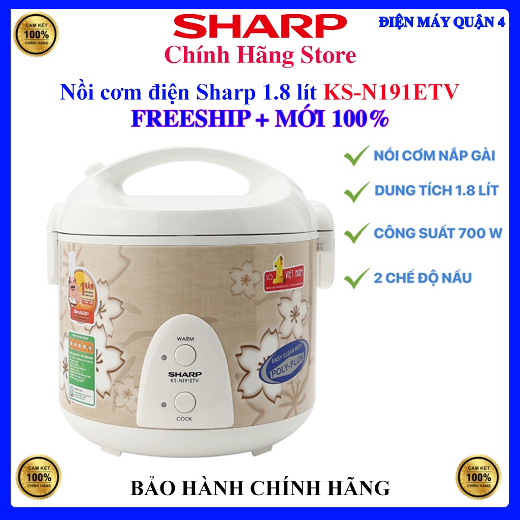 Nồi cơm điện Sharp 1.8 lít KS-N191ETV