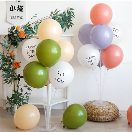 Bong bóng trắng in happy birthday- to you trang trí sinh nhật