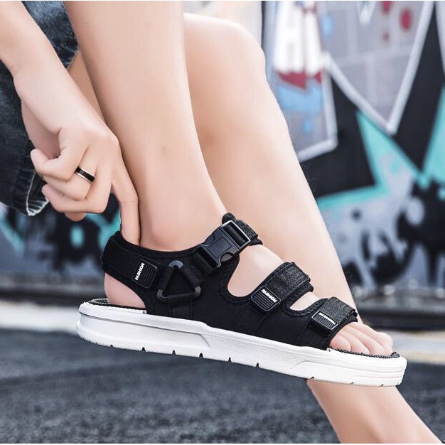 Giày sandal nam đi học cao cấp 2021 dép quai hậu nữ thời trang đế cao su 3 quai khoá