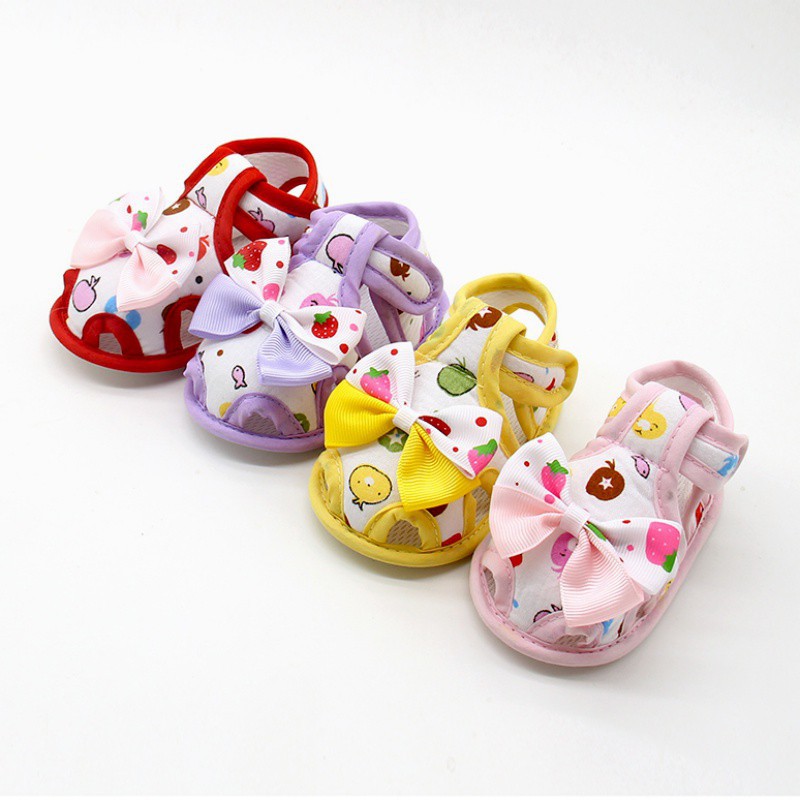 High Quality Summer Baby Cute Bow Shoes Size Baby Girls Shoes Skid Proof
