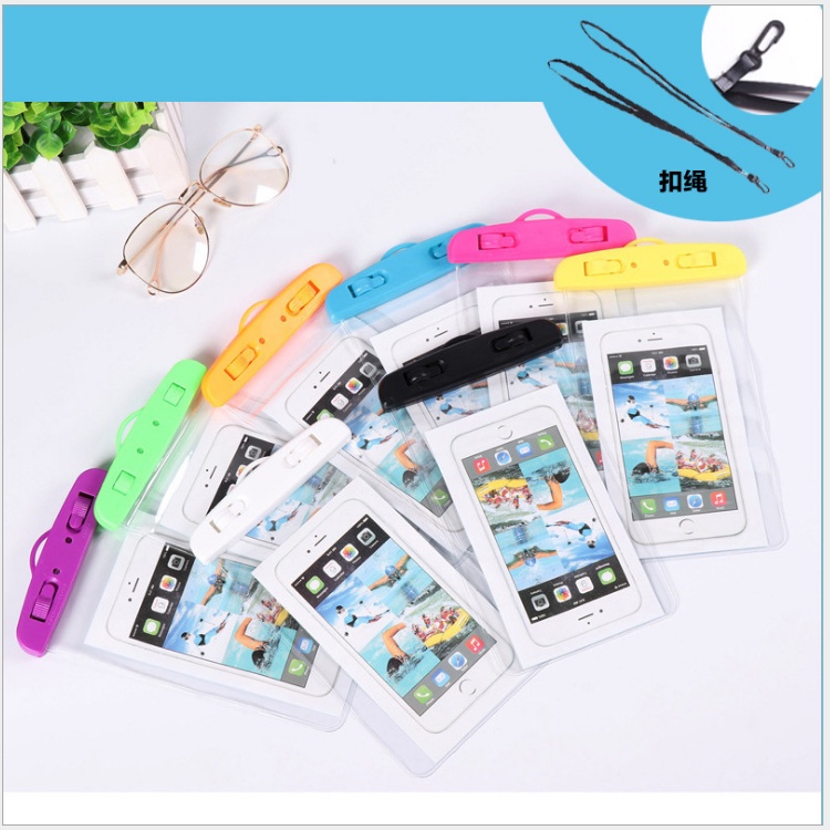 Túi đựng điện thoại chống nước cao cấp có dây đeo cổ màu sắc tươi sáng bảo vệ điện thoại khi đi bơi tắm biển