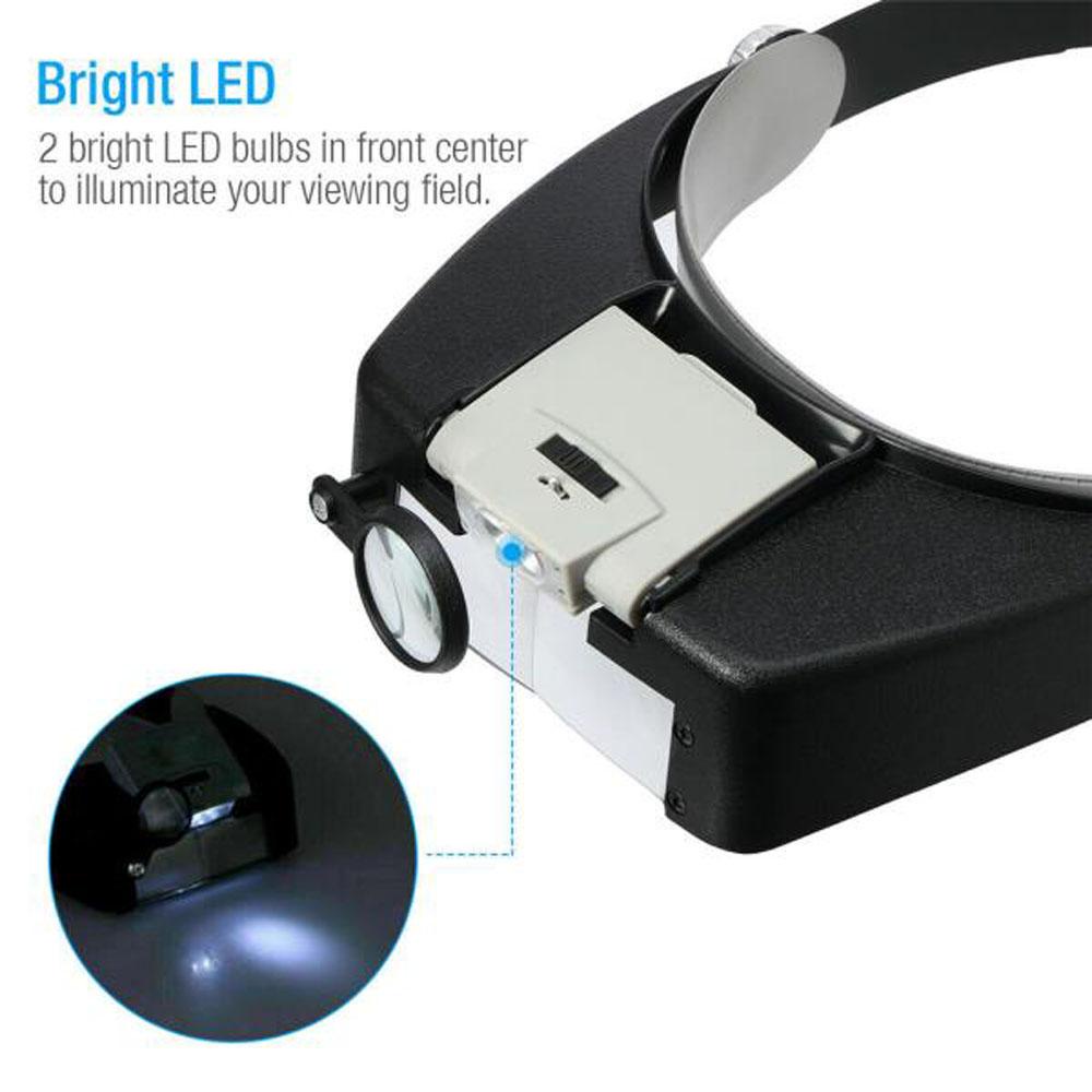 AROMA Kính Đọc Sách Hai Lớp Có Đèn LED Chiếu Sáng