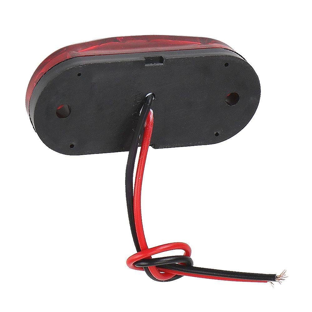 Bộ 10 Đèn LED Hình Oval 12V Chống Thấm Nước Màu Hổ Phách Đỏ Chuyên Dụng Cho Xe Tải