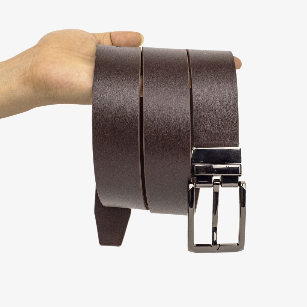 Thắt lưng da bò nguyên tấm màu nâu L113 cao cấp-khóa cài nhiều mặt lựa chọn