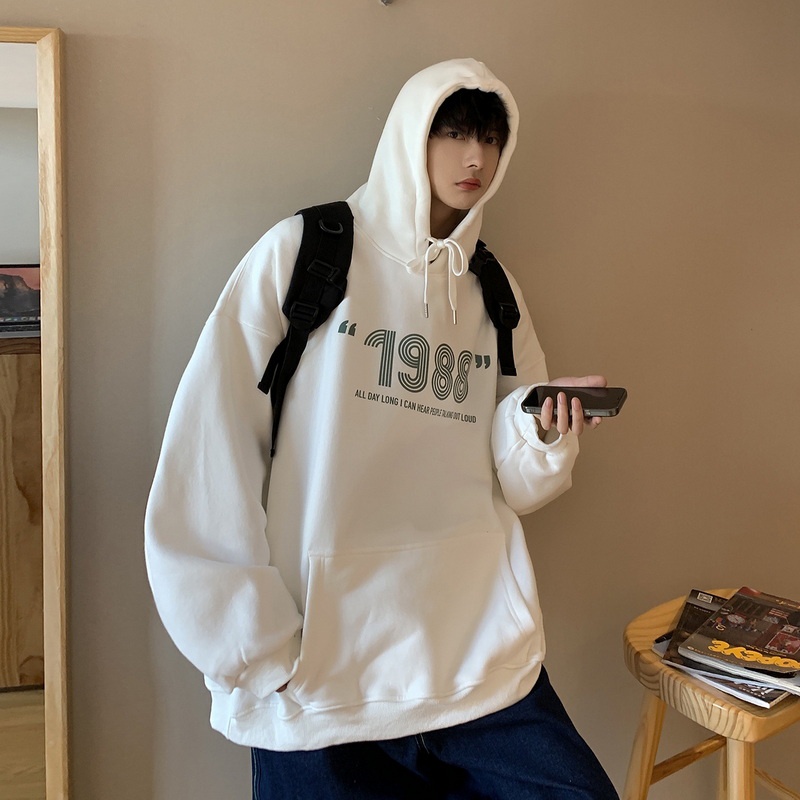Áo Hoodie Tay Dài Dáng Rộng Phong Cách Hàn Quốc Thời Trang Cho Nam Size M-8XL