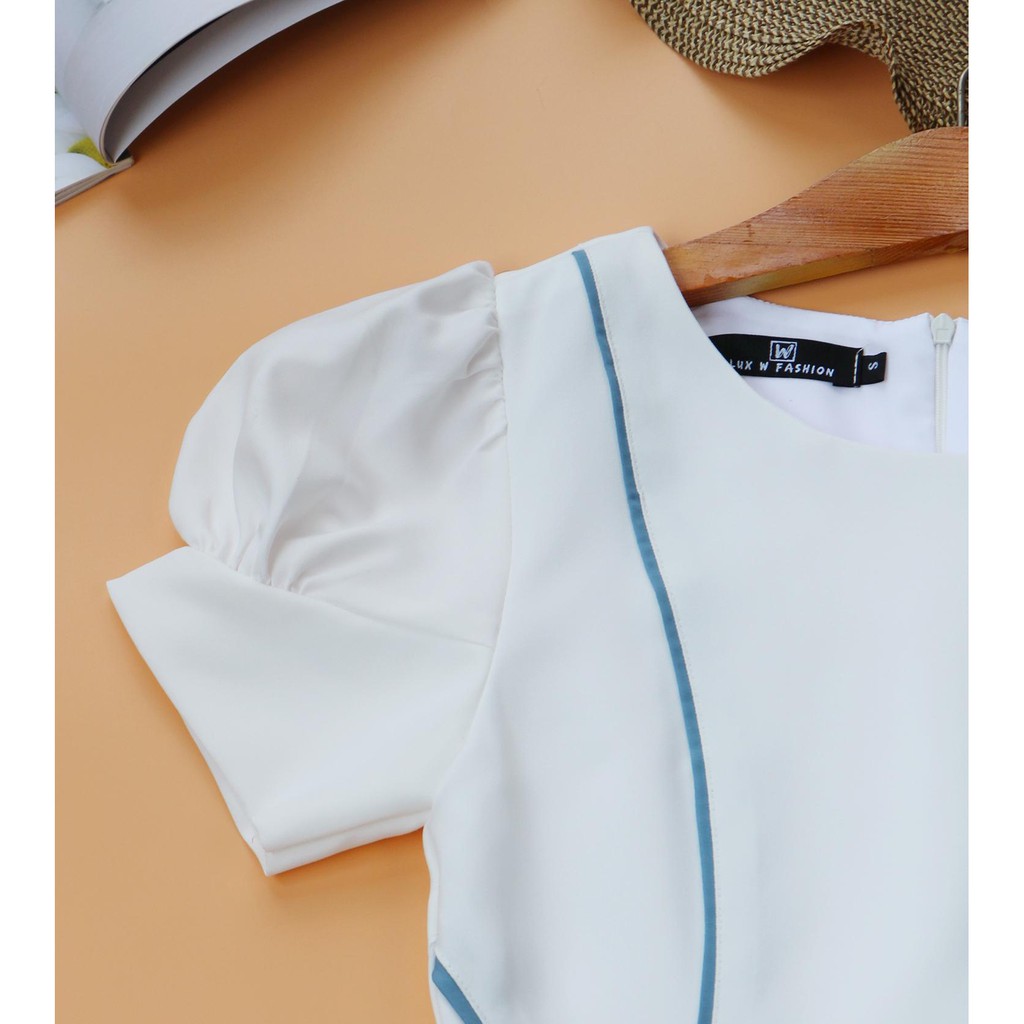 Đầm trắng dự tiệc nữ thiết kế chữ a tay ngắn thời trang nữ công sở đi tiệc đi làm cao cấp sang trọng may 2 lớp - Lux W | BigBuy360 - bigbuy360.vn