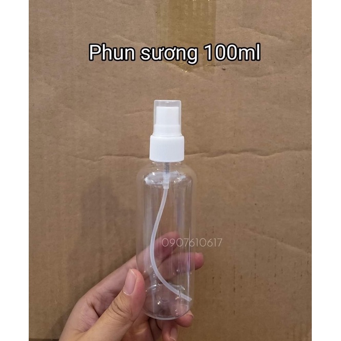 Chai nhựa pet trong suốt 100ml xịt giọt,nắp bật, nắp nhôm vàng, phun sương