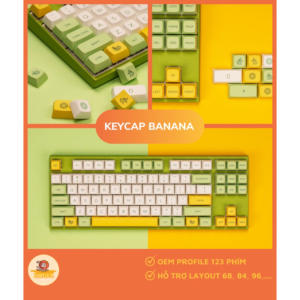 Keycap Dành Cho Bàn Phím Cơ PBT Thick CHERRY XDA OEM SA In Dyesub | Lionvn