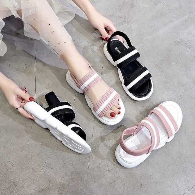 Giày sandak chun len 2 quay( ảnh thật)