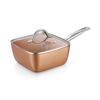 Quánh vuông nắp kính SUPER CHEF h.kim tráng men đáy từ (Nhấn vào size để xem chi tiết & Giá ưu đãi )