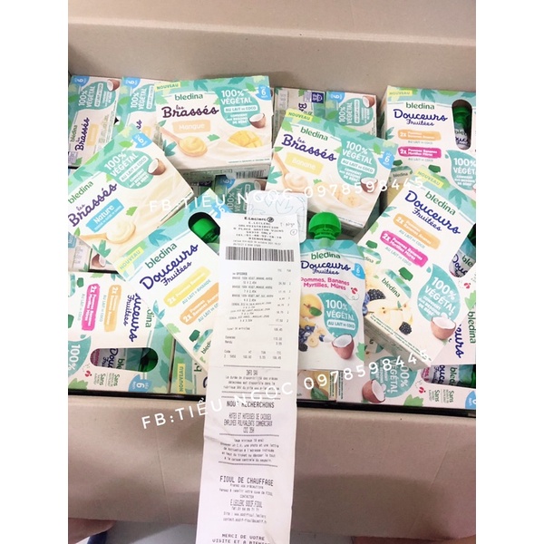 Sữa chua Bledina Douceurs hạnh nhân/dừa cho bé dị ứng đạm bò từ 6M túi vặn 90g