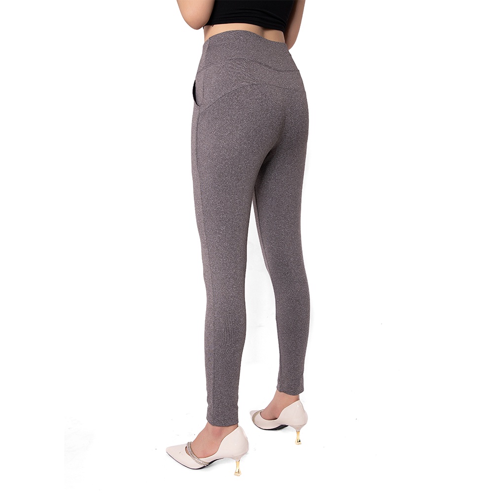 Quần Legging Nâng Mông Bosimaz MS522 dài túi trước màu tiêu xám, thun co giãn 4 chiều, vải đẹp dày, thoáng mát.