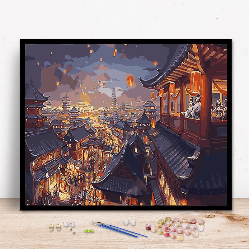 [CÓ KHUNG SẴN DÀY 2.5cm] Tranh tô màu theo số CHUẨN MÀU Tổng hợp các mẫu hot trend 2021 (căng khung sẵn)